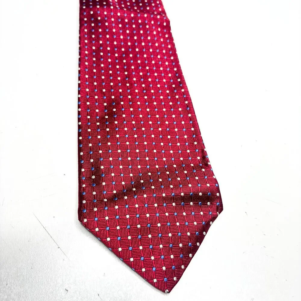Brooks Brothers 346 Red Silk Grid, Dot Tie